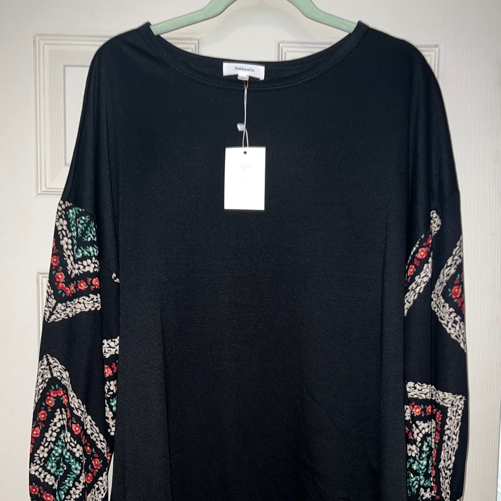 Aztec printed sleeve top